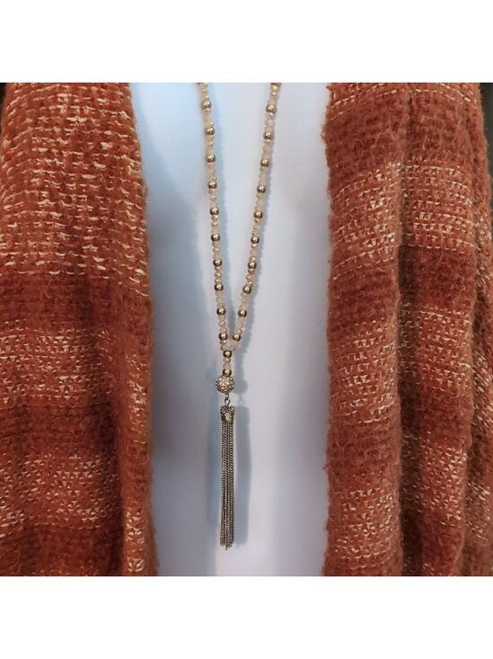 LOFT Jewelry - LOFT Crystal Necklace with Tassel Pendant